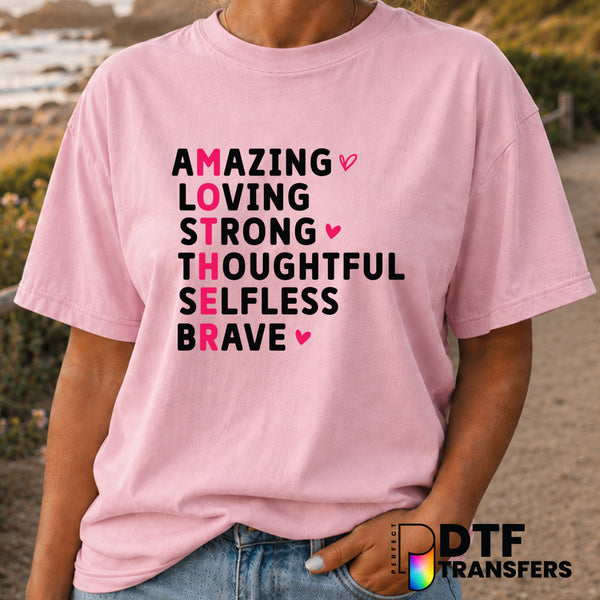 Amazing Mother Heart Attributes – Mother's Day DTF Transfer (view 2 of 2) – by Perfect DTF Transfers – Premade DTF Transfe...