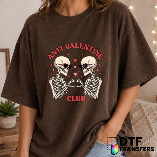Anti Valentine's Day Club – Valentine's Day DTF Transfer (view 1 of 2) – by Perfect DTF Transfers – Premade DTF Transfers...