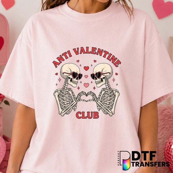 Anti Valentine's Day Club – Valentine's Day DTF Transfer (view 2 of 2) – by Perfect DTF Transfers – Premade DTF Transfers...