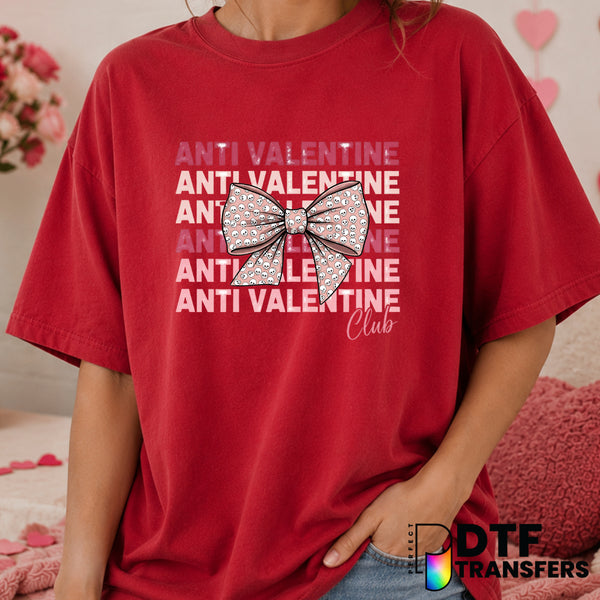 Anti Valentine's Day Coquette Skull Bow – Valentine's Day DTF Transfer (view 1 of 2) – by Perfect DTF Transfers – Premade...