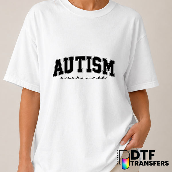 AUTISM AWARENESS Varsity Arch – DTF Transfer (view 2 of 2) – by Perfect DTF Transfers – Premade DTF Transfers – Autism Awa...