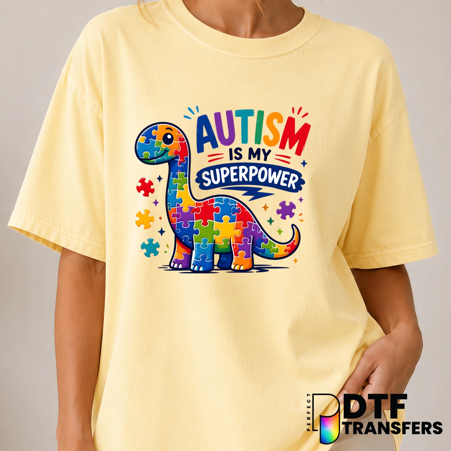 Autism Is My Superpower – Autism Awareness DTF Transfer (view 2 of 2) – by Perfect DTF Transfers – Premade DTF Transfers –...