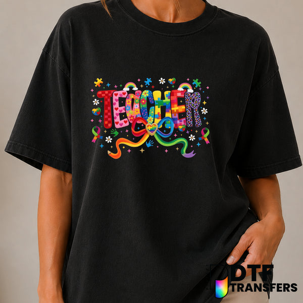 Autism Teacher – Autism Awareness DTF Transfer (view 2 of 2) – by Perfect DTF Transfers – Premade DTF Transfers – Autism A...