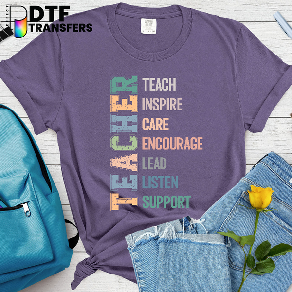 TEACHER Yellow Pencil – Teacher DTF Transfer