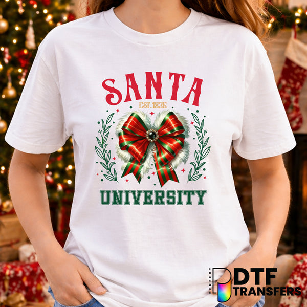 Santa University – Christmas DTF Transfer