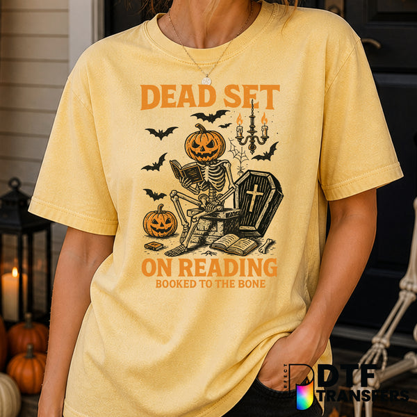 Dead Set on Reading Halloween – Halloween DTF Transfer