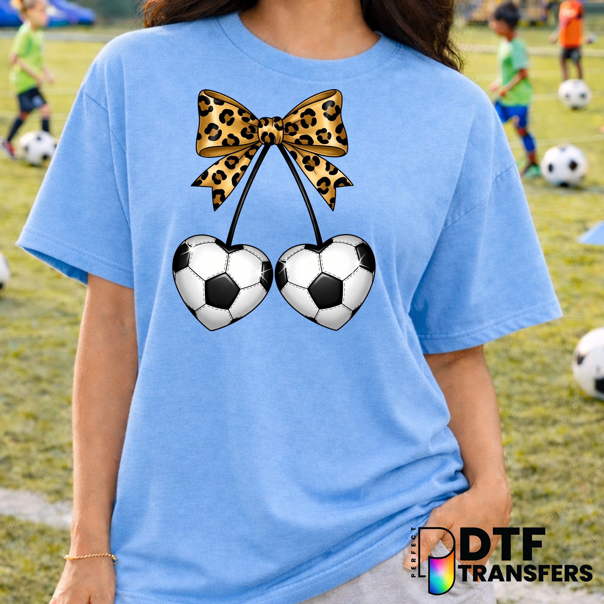 Leopard Heart Soccer Ball – DTF Transfer