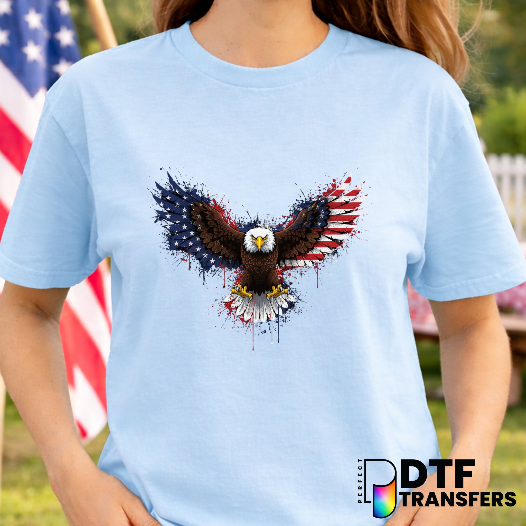 LAND OF THE FREE BECAUSE OF THE BRAVE – Fourth of July DTF Transfer