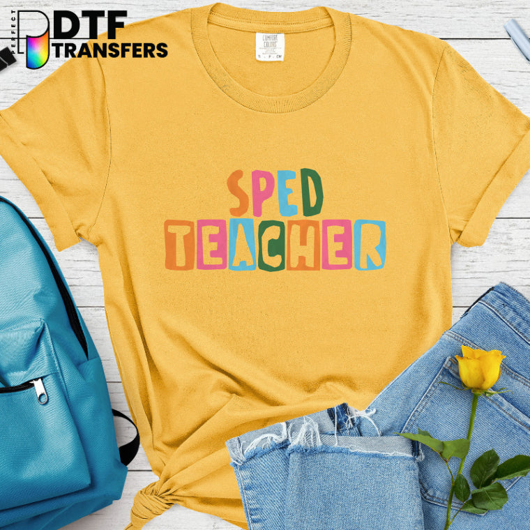 SPED TEACHER Rainbow Letters – Special Education DTF Transfer