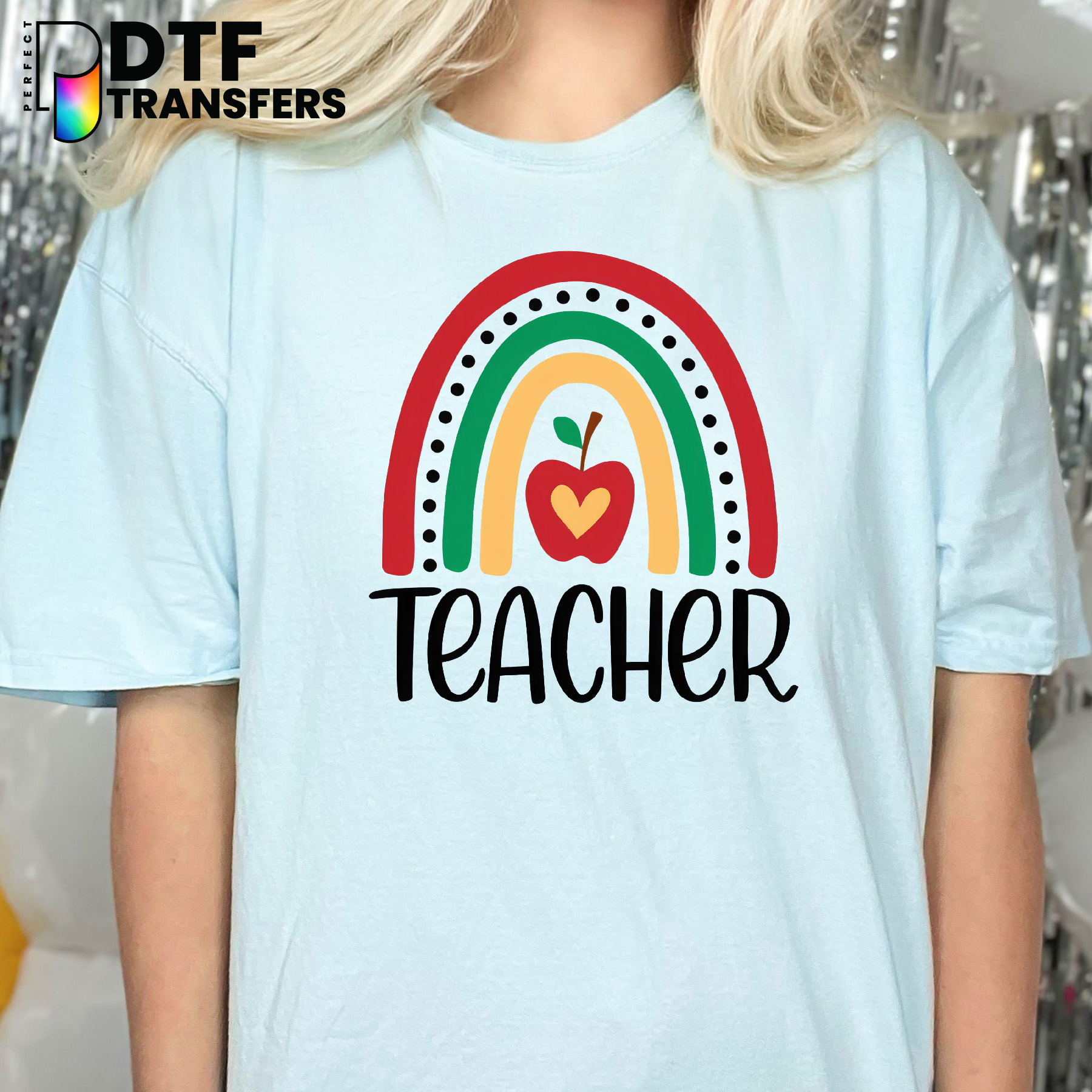 It's a beautiful day to learn – Teacher Rainbow DTF Transfer