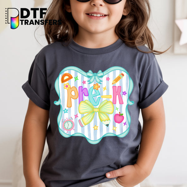 Pre-K Pastel Bows – Teacher DTF Transfer