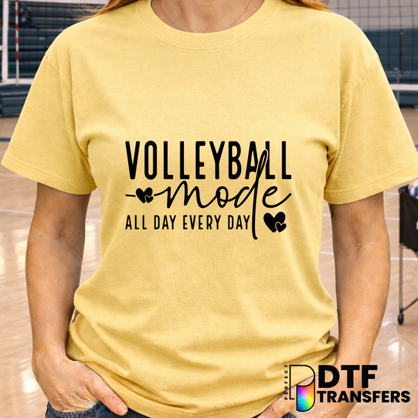 Volleyball Mode All Day Every Day – Volleyball DTF Transfer