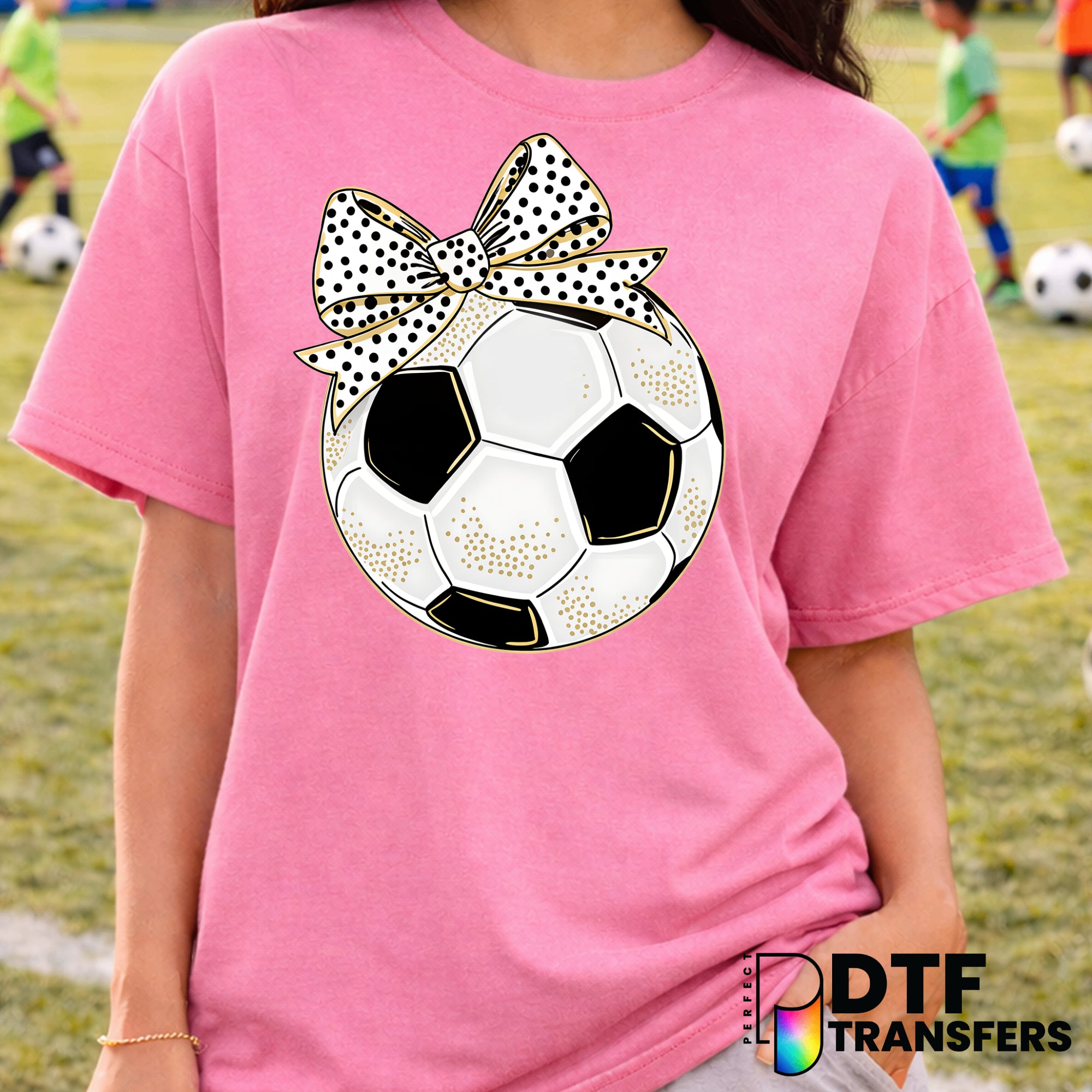Pink Coquette Soccer Ball – Soccer DTF Transfer