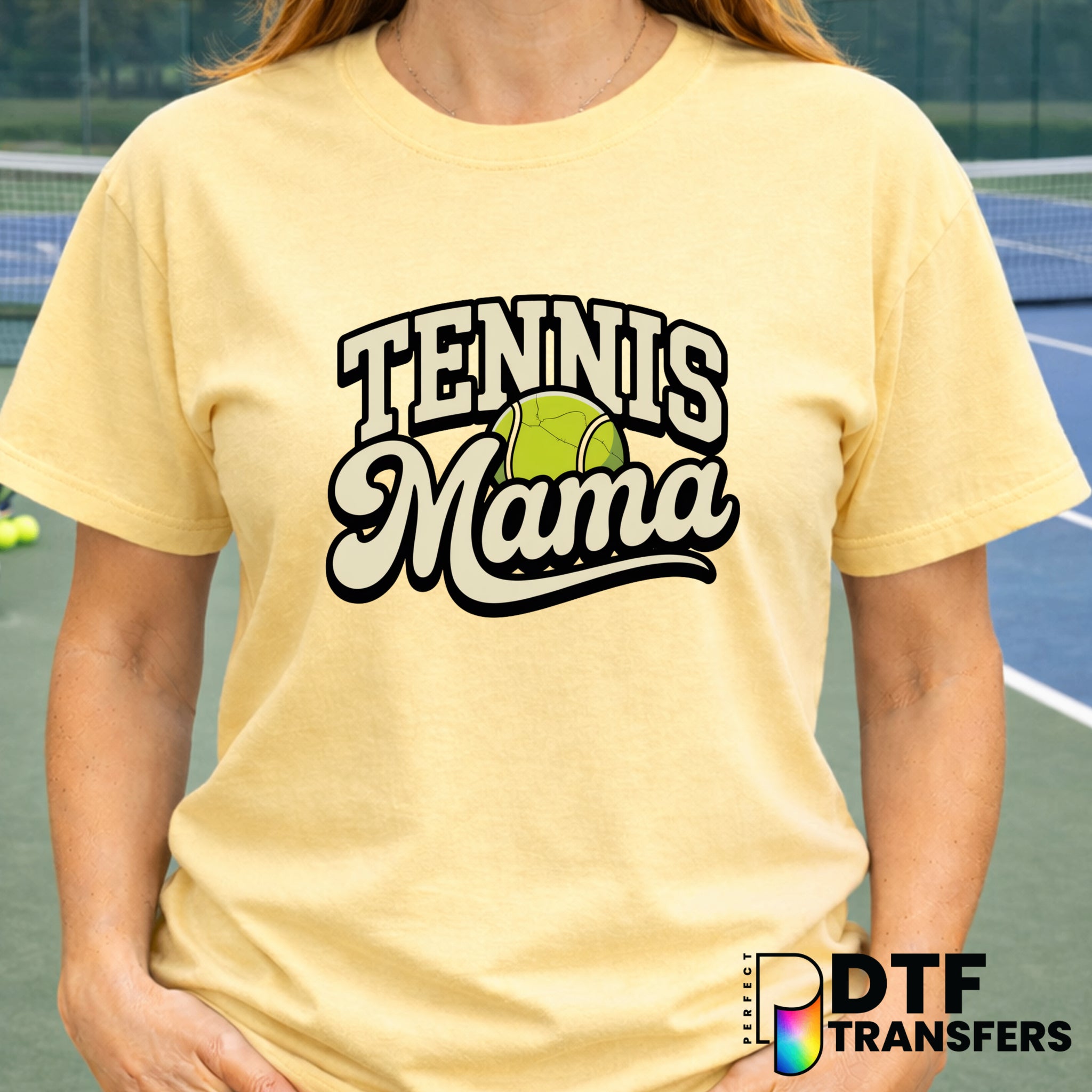 TENNIS MAMA Varsity Arch – Tennis DTF Transfer
