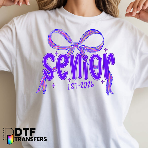 Senior 2026 with Purple Bow – Teacher DTF Transfer
