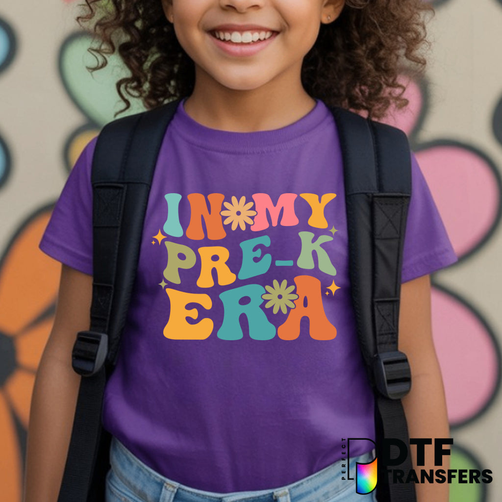 "In My Pre-K Era" – Retro Rainbow Pre-K School DTF Transfer