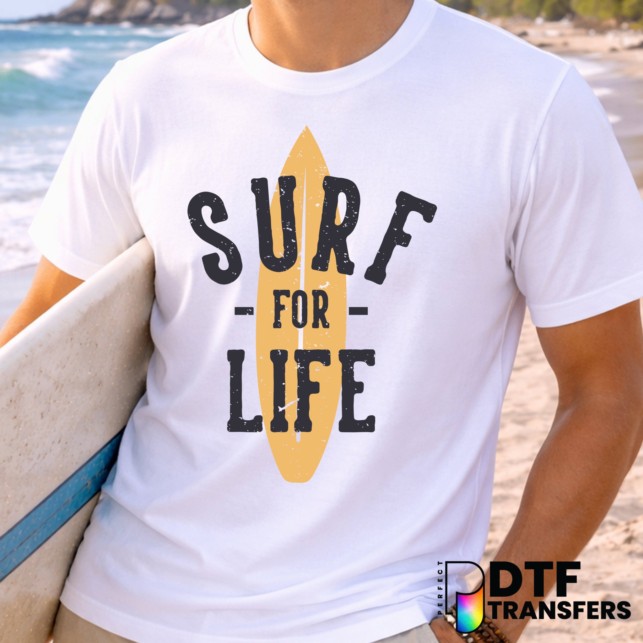 Surf For Life Surfing Retro – DTF Transfer