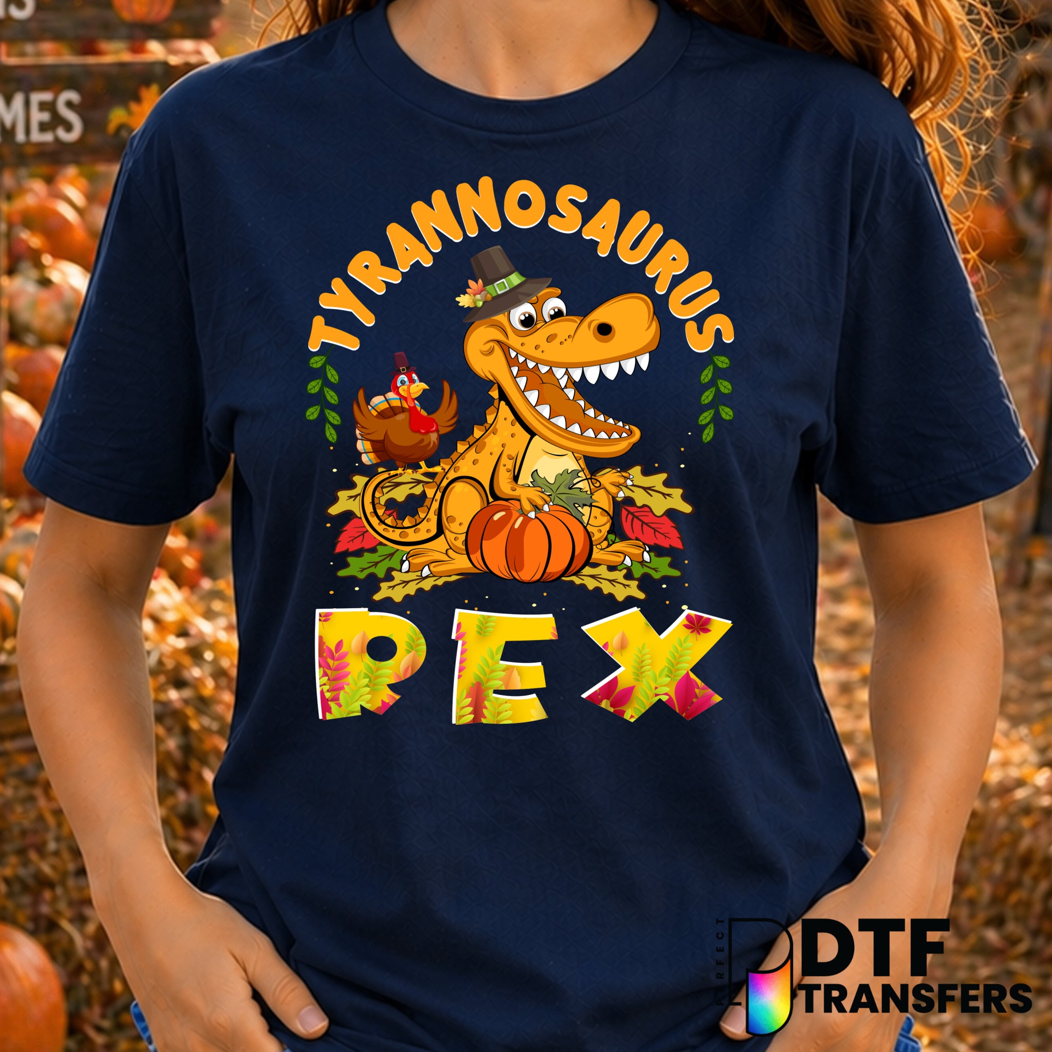 Funny T-Rex Thanksgiving – DTF Transfer