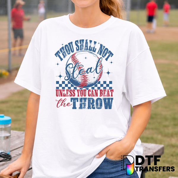 Thou Shall Not Steal Funny Baseball Mom – Baseball DTF Transfer