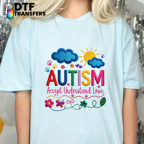 Faux Yarn Autism Accept Understand Love – Special Education DTF Transfer