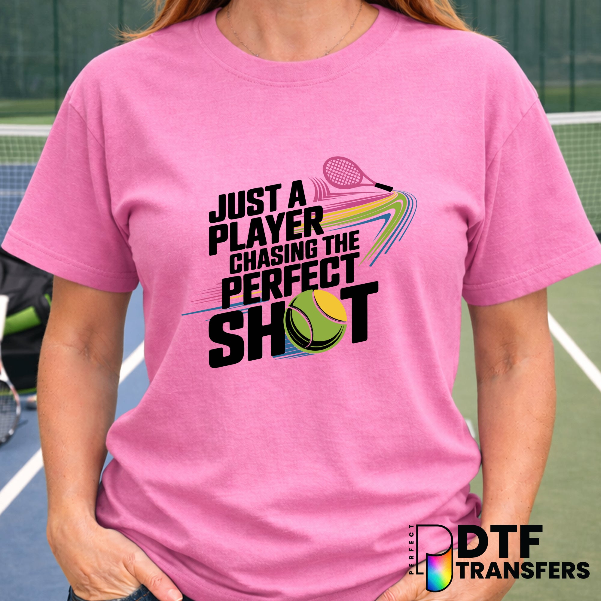 Just a Player Chasing the Perfect Shot – Tennis DTF Transfer