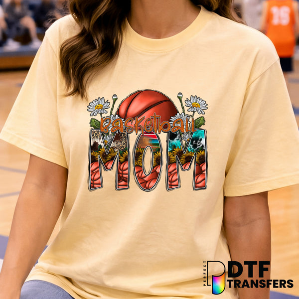 Basketball Mom Sunflowers – Basketball DTF Transfer