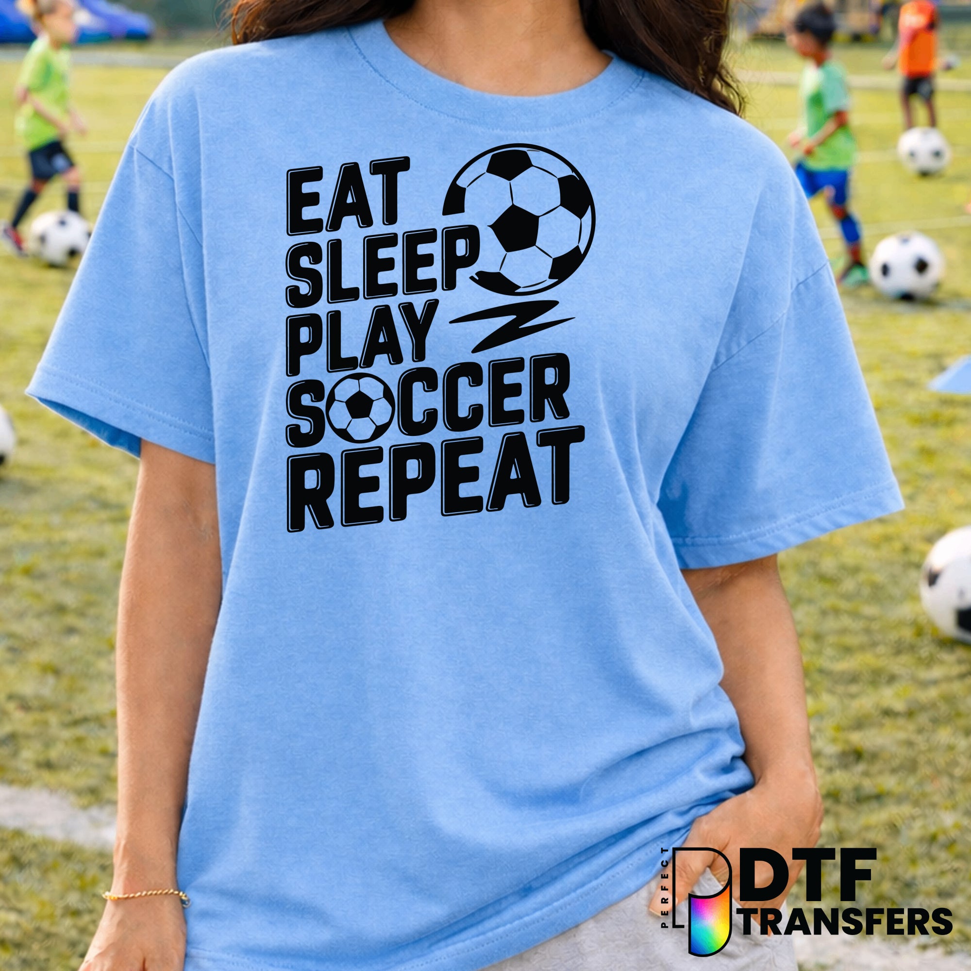 Eat Sleep Play Soccer Repeat – Soccer DTF Transfer