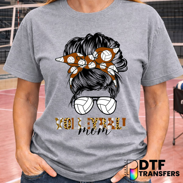 Volleyball Mom Hot Mess Messy Bun – Volleyball DTF Transfer