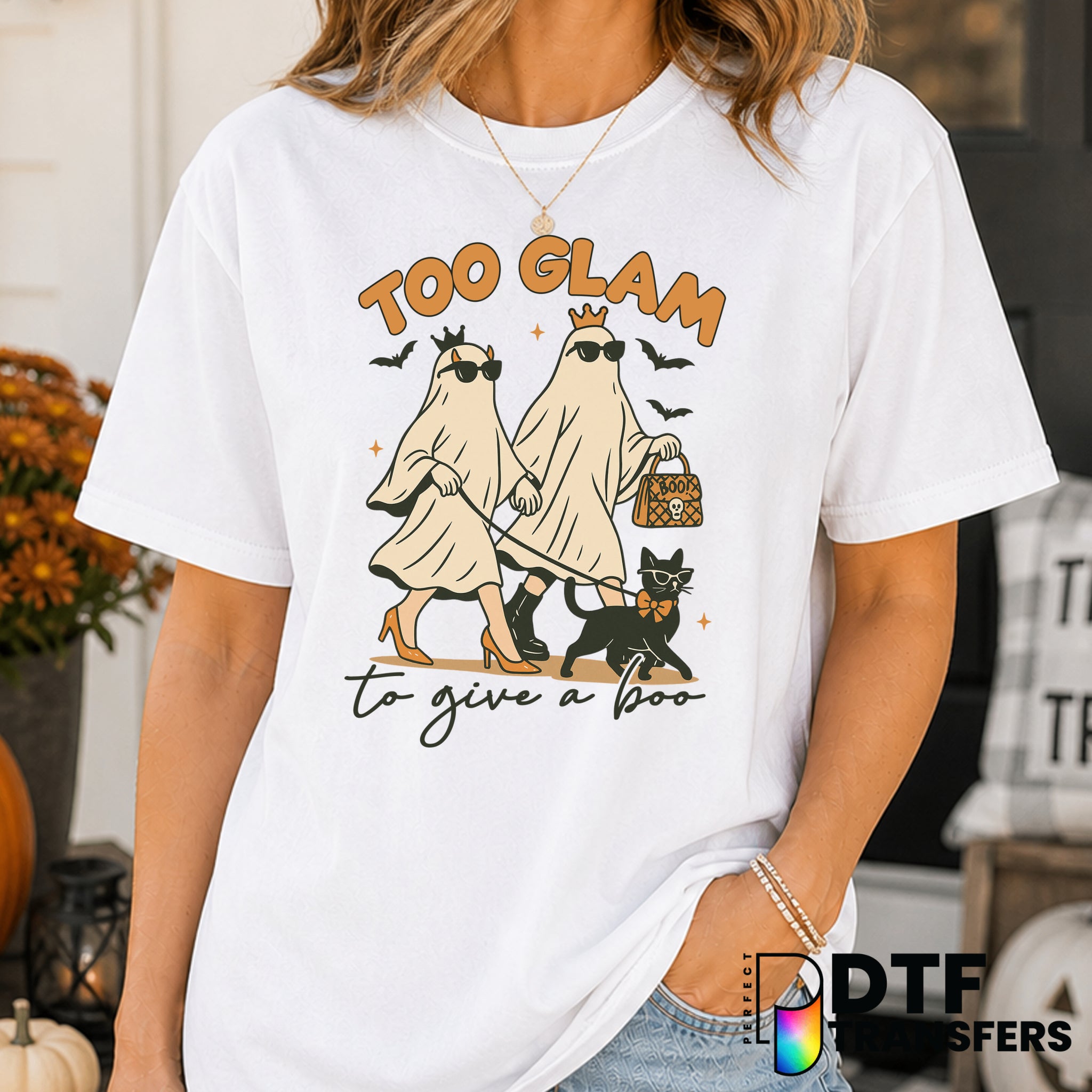 Too Glam To Give A Boo – Halloween DTF Transfer