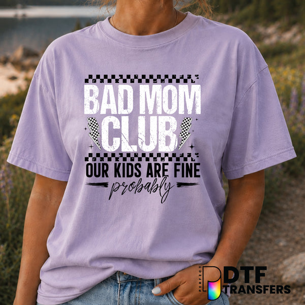 Bad Mom Club – Mother's Day DTF Transfer (view 2 of 2) – by Perfect DTF Transfers – Premade DTF Transfers – Mother's Day, Mom