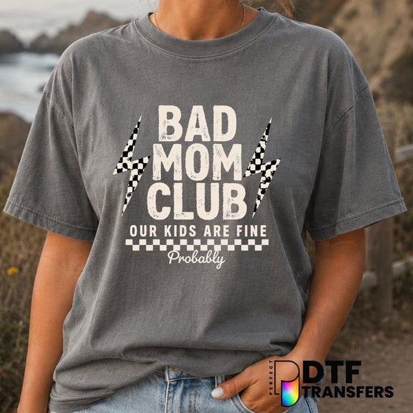 Bad Moms Club – Mother's Day DTF Transfer (view 1 of 2) – by Perfect DTF Transfers – Premade DTF Transfers – Mother's Day,...