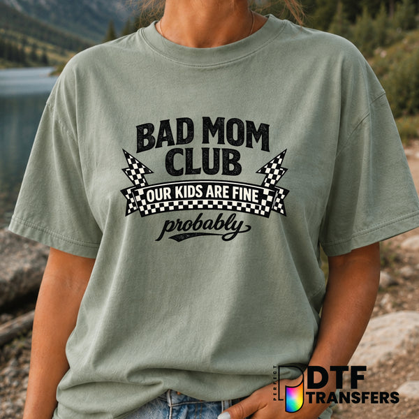 Bad Moms Club – Mother's Day DTF Transfer (view 1 of 2) – by Perfect DTF Transfers – Premade DTF Transfers – Mother's Day,...