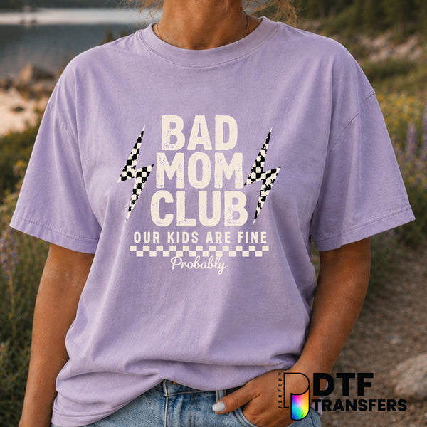 Bad Moms Club – Mother's Day DTF Transfer (view 2 of 2) – by Perfect DTF Transfers – Premade DTF Transfers – Mother's Day,...