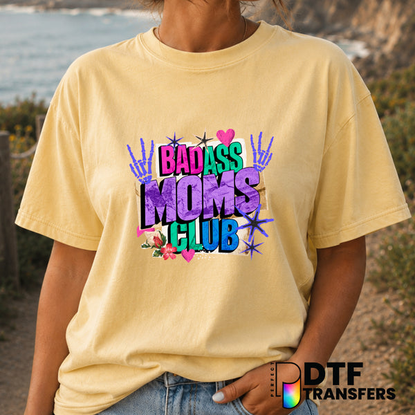 "Badass Mom's Club" Mother's Day DTF Transfer (view 1 of 2) – by Perfect DTF Transfers – Premade DTF Transfers – Mother's...