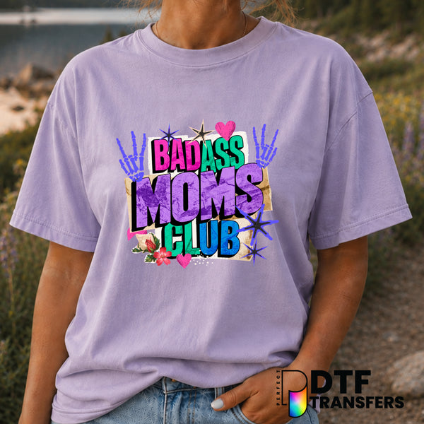 "Badass Mom's Club" Mother's Day DTF Transfer (view 2 of 2) – by Perfect DTF Transfers – Premade DTF Transfers – Mother's...