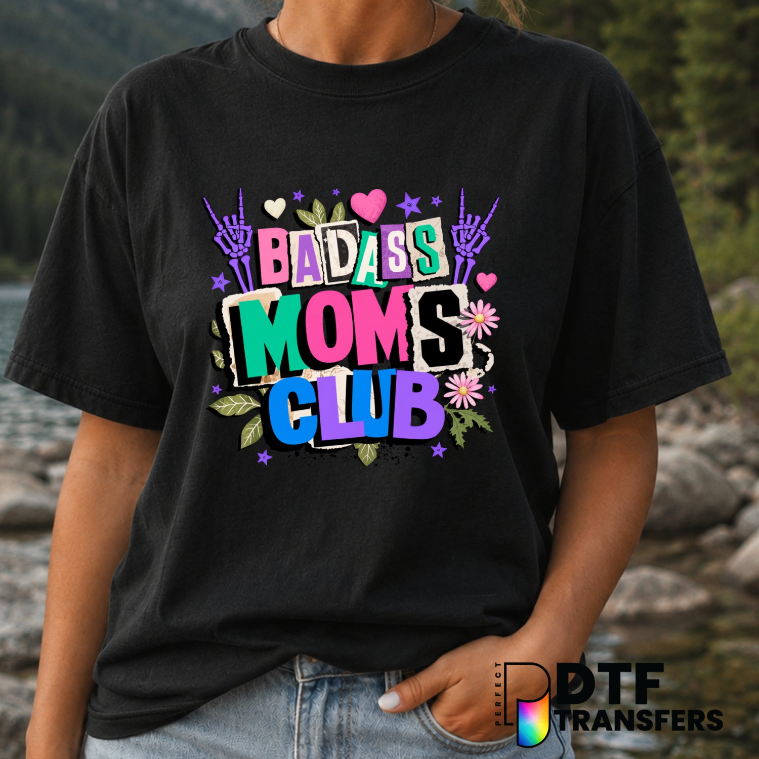 Badass Moms Club – Mother's Day DTF Transfer (view 1 of 2) – by Perfect DTF Transfers – Premade DTF Transfers – Mother's D...