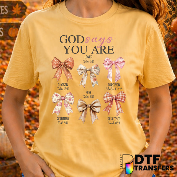 God Says You Are Loved – Thanksgiving DTF Transfer