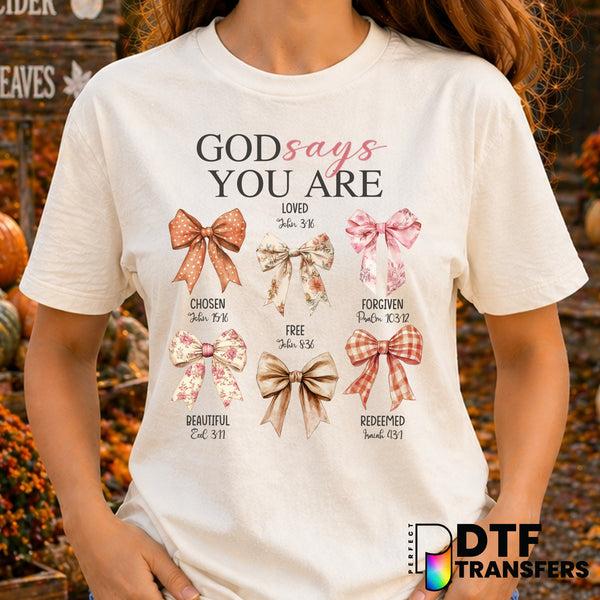 God Says You Are Loved – Thanksgiving DTF Transfer