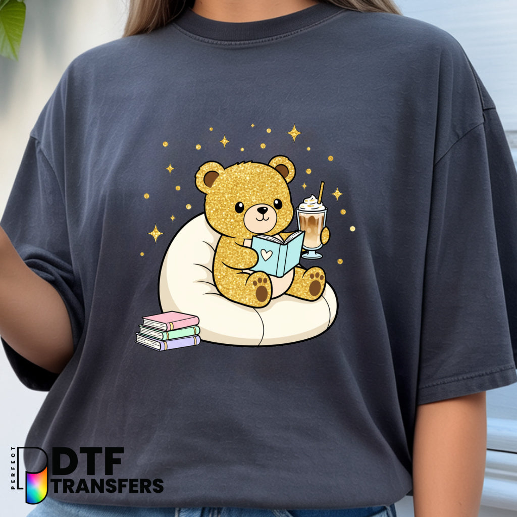 Cute Teddy Bear Reading Book – Teacher Educator DTF Transfer