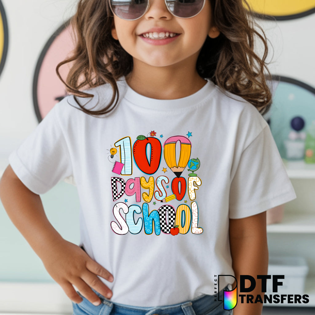 100 DAYS OF SCHOOL – Teacher DTF Transfer