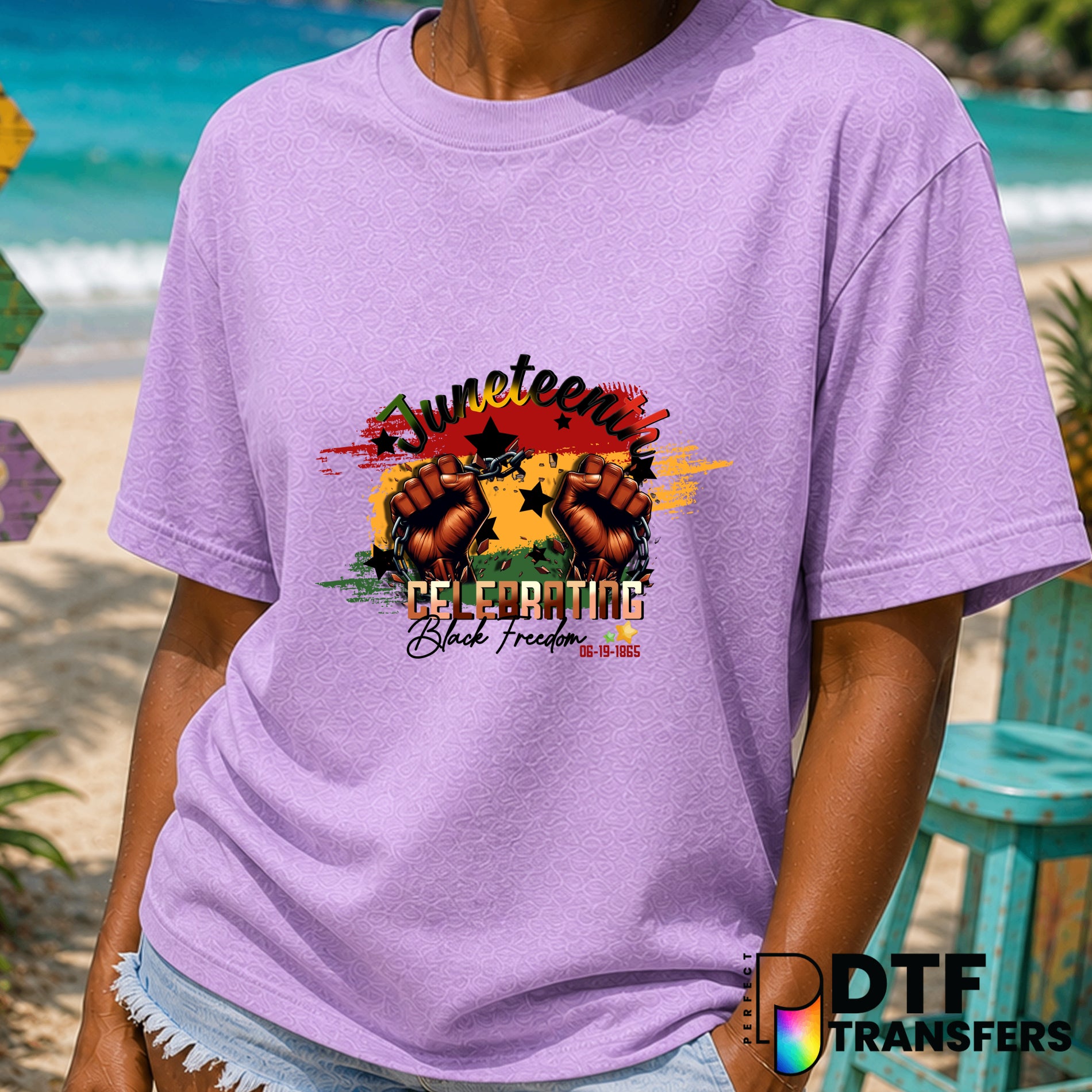 Juneteenth Black Freedom Breaking Chains – Black History Month DTF Transfer