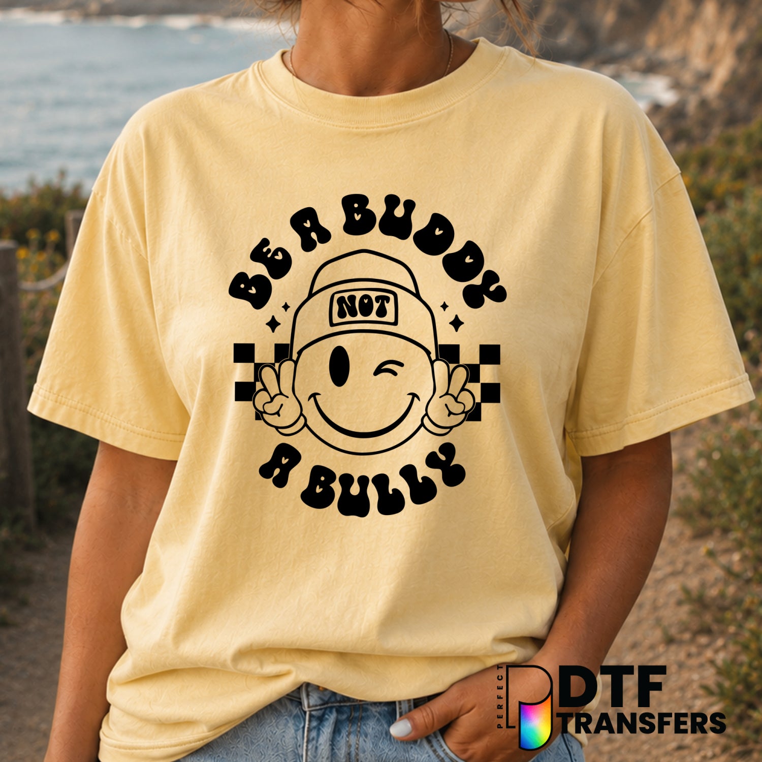 BE A BUDDY NOT A BULLY – Anti-Bullying DTF Transfer (view 2 of 2) – by Perfect DTF Transfers – Premade DTF Transfers – Ant...