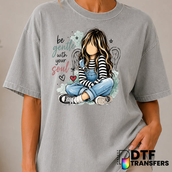 Be Gentle With Your Soul – Mental Health Awareness DTF Transfer (view 2 of 2) – by Perfect DTF Transfers – Premade DTF Tra...