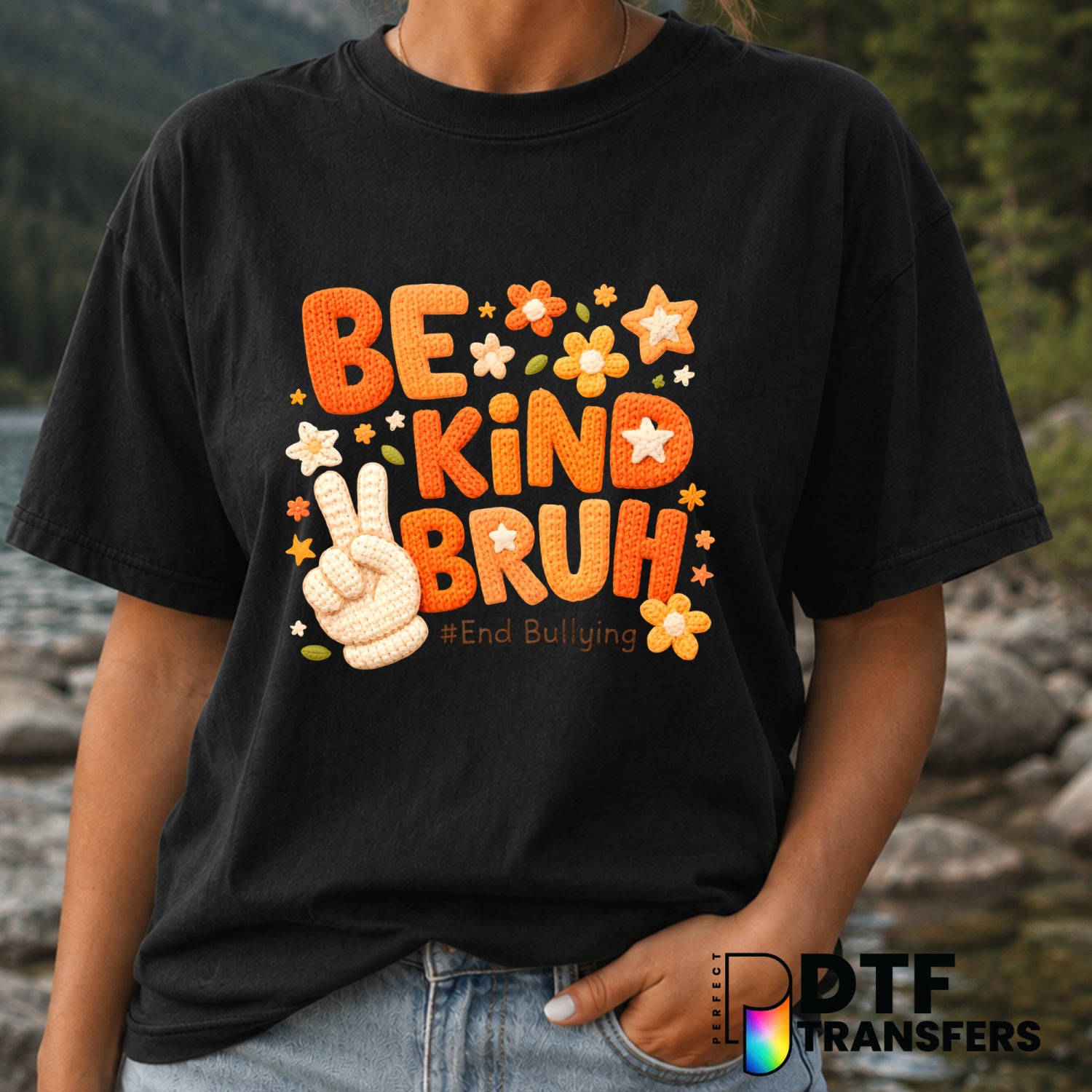 Be Kind Bruh End Bullying – Anti-Bullying DTF Transfer (view 2 of 2) – by Perfect DTF Transfers – Premade DTF Transfers –...