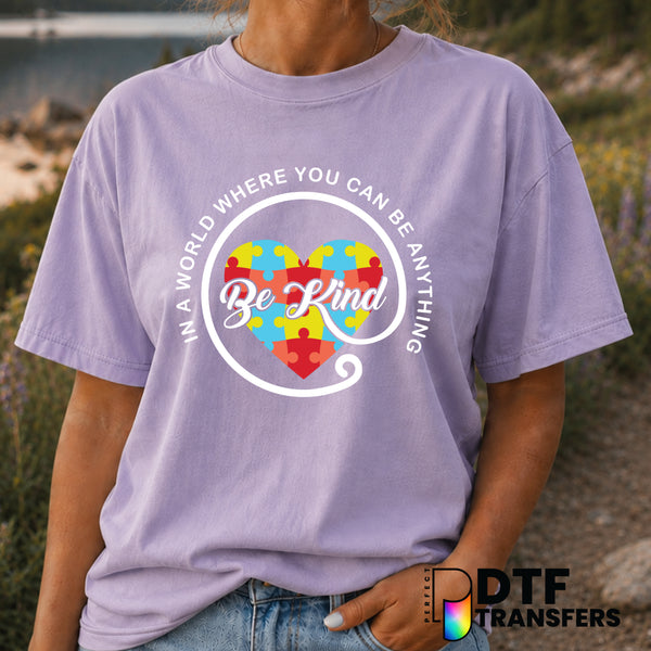 Be Kind Puzzle Piece – Anti-Bullying DTF Transfer (view 1 of 2) – by Perfect DTF Transfers – Premade DTF Transfers – Anti-...
