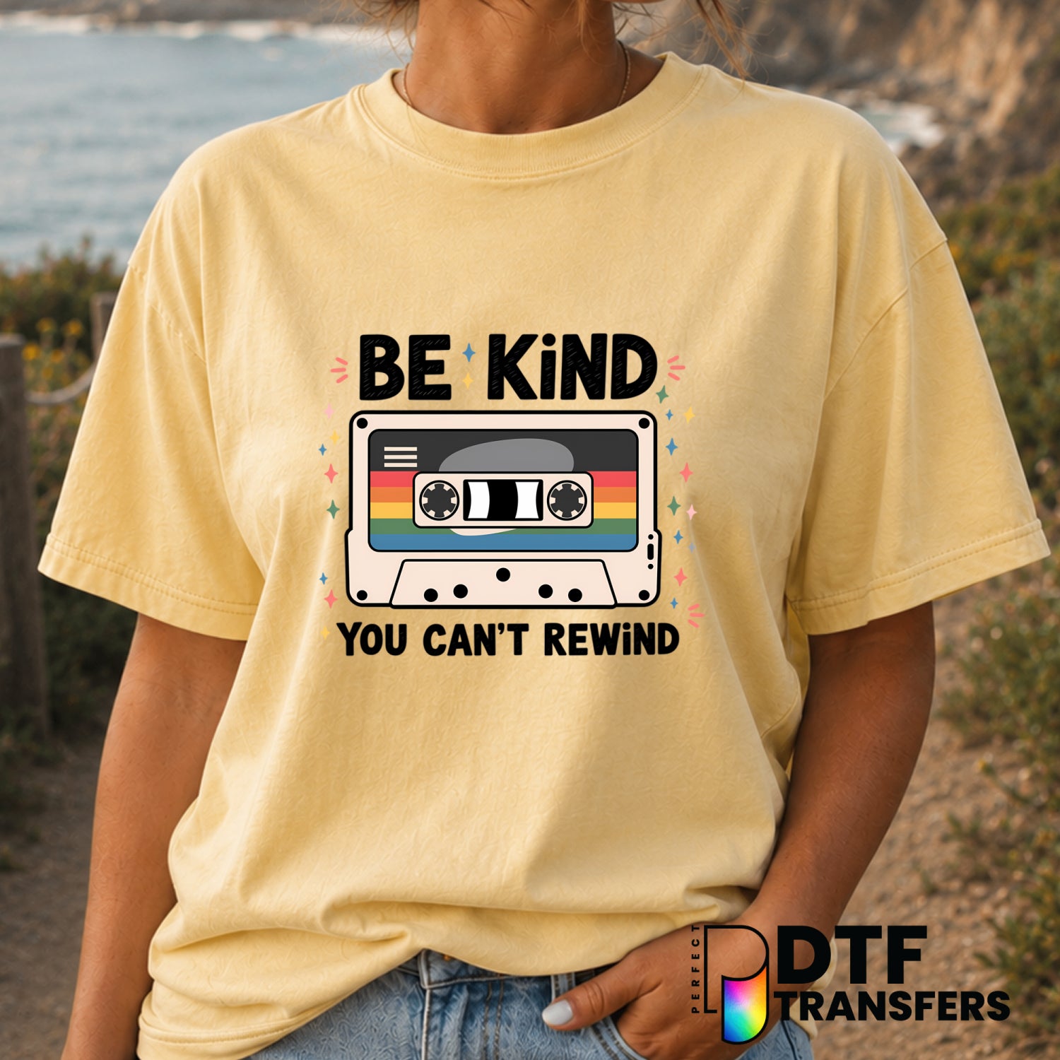 Be Kind You Can't Rewind – Anti-Bullying DTF Transfer (view 1 of 2) – by Perfect DTF Transfers – Premade DTF Transfers – A...