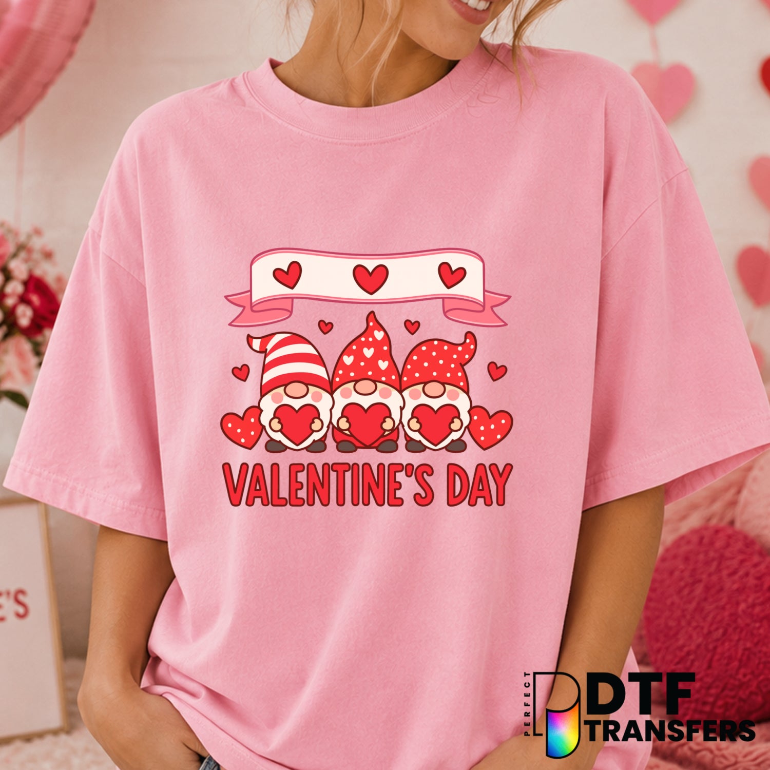 Be Mine Gnome – Valentine's Day DTF Transfer (view 1 of 2) – by Perfect DTF Transfers – Premade DTF Transfers – Valentine'...