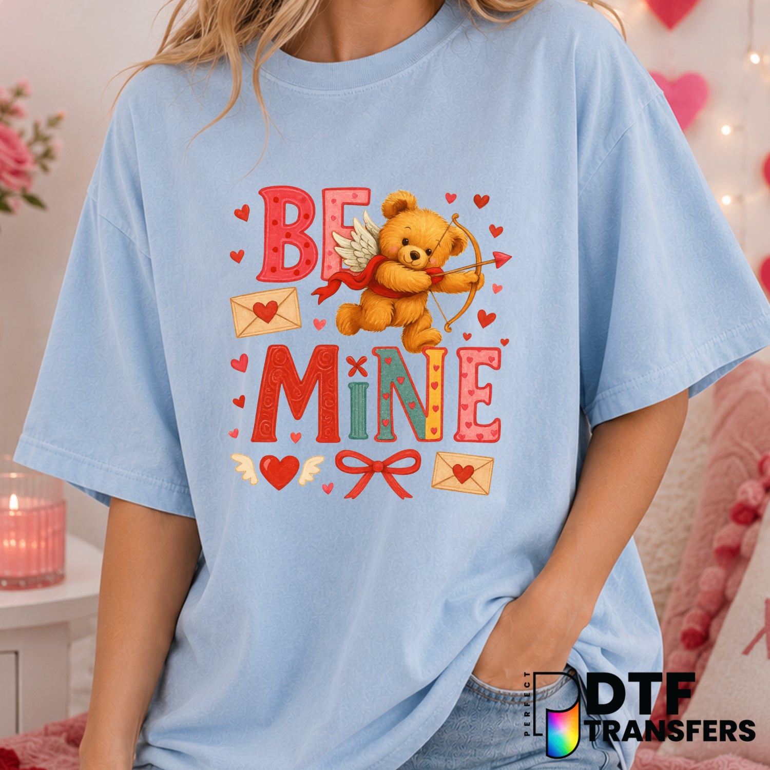 Be Mine Valentine's Day – DTF Transfer (view 2 of 2) – by Perfect DTF Transfers – Premade DTF Transfers – Valentine's Day,...