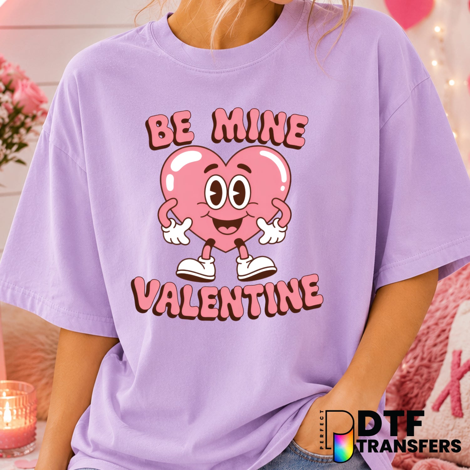 BE MINE – Valentine's Day DTF Transfer (view 2 of 2) – by Perfect DTF Transfers – Premade DTF Transfers – Valentine's Day,...