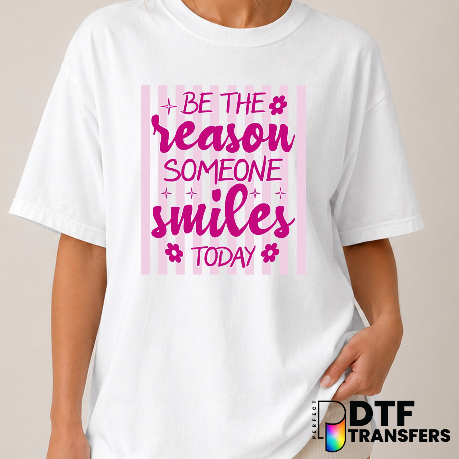 Be The Reason Someone Smiles Today – Mental Health Awareness DTF Transfer (view 2 of 2) – by Perfect DTF Transfers – Prema...